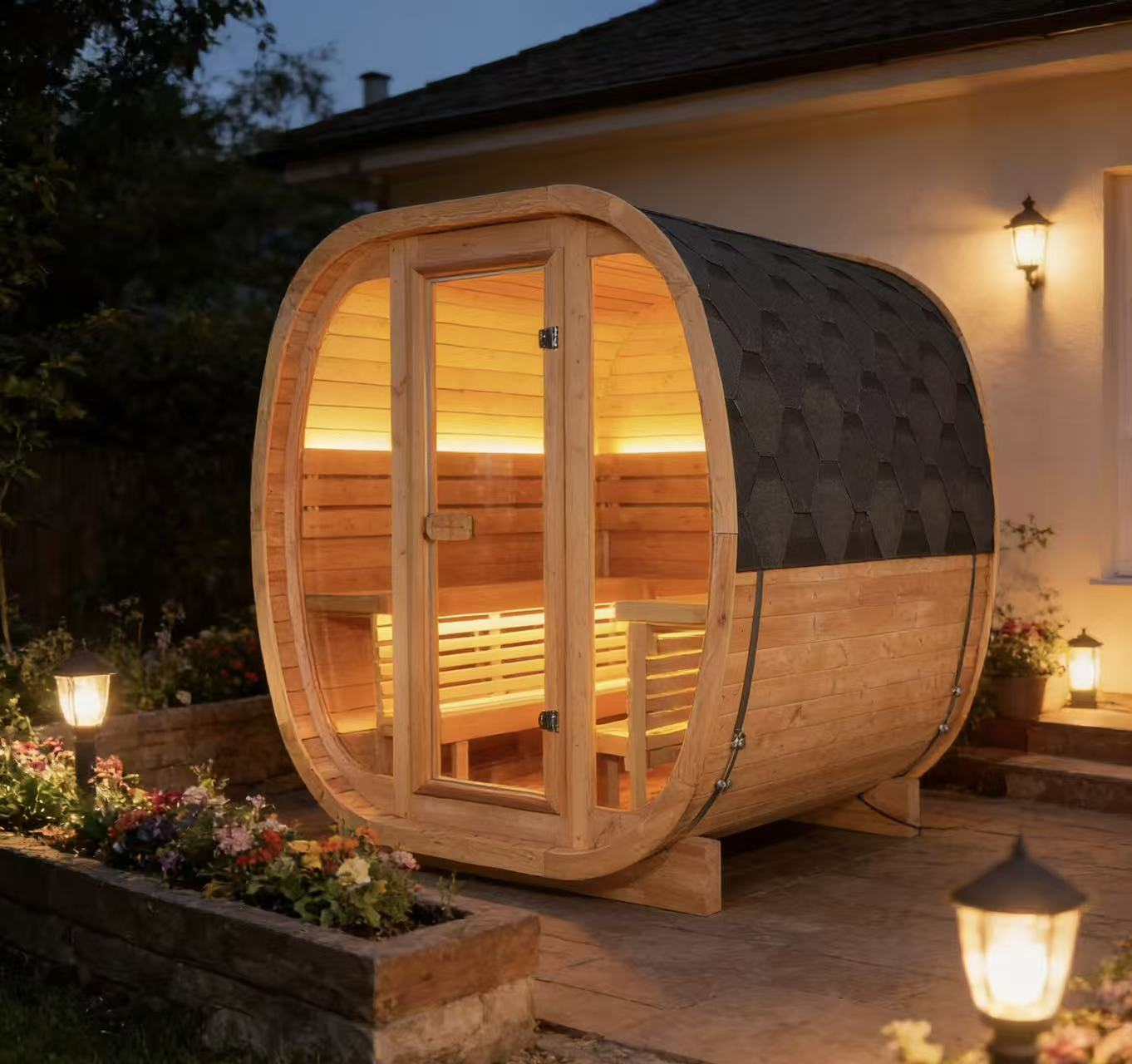 Spa Wellness Family - Sauna en bois de sequoia cubique