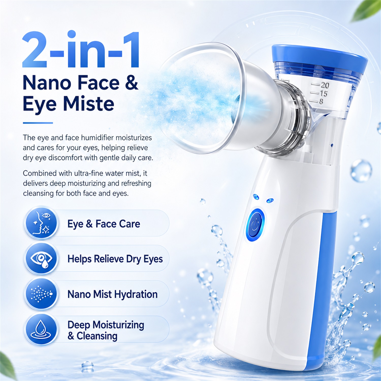 Facial Steamer Nano - Nano-brumisateur facial portable, humidificateur hydratant, appareil